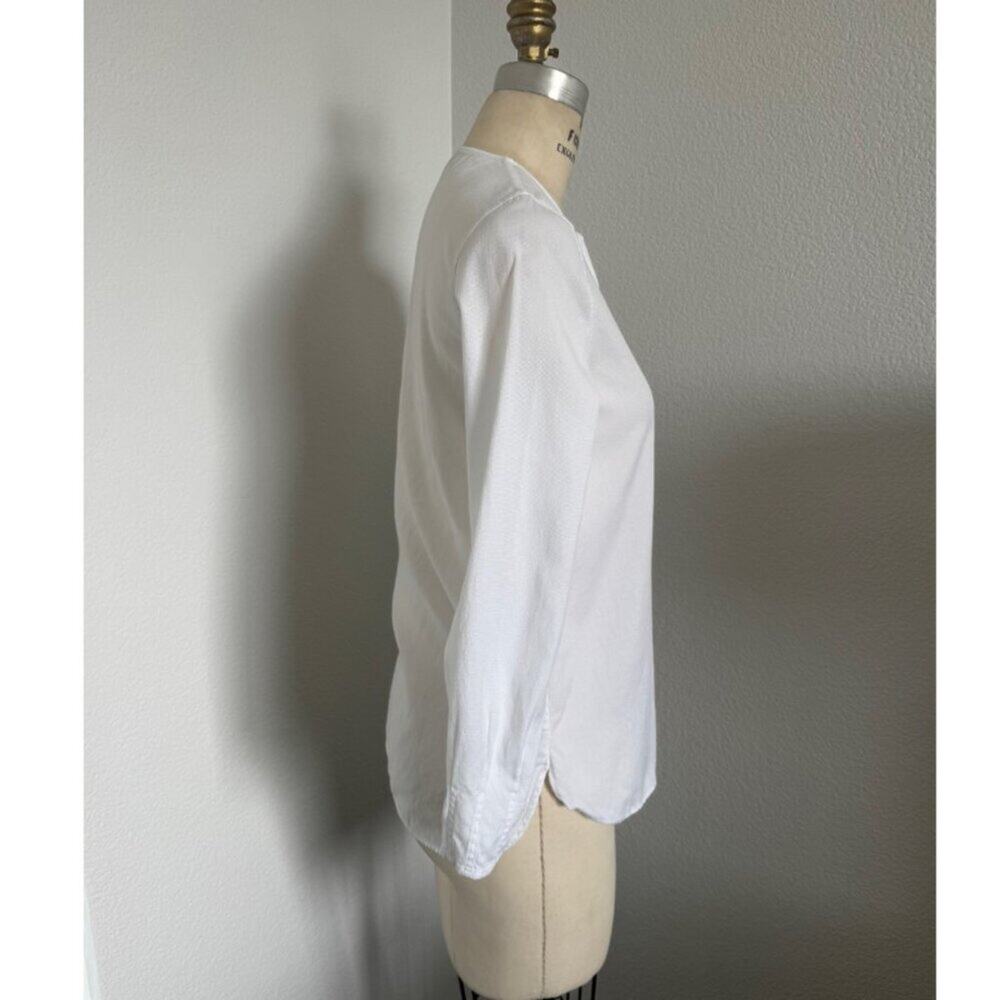 Massimo Dutti | White Cotton L/S Blouse Size 2/XS - Picture 2 of 11